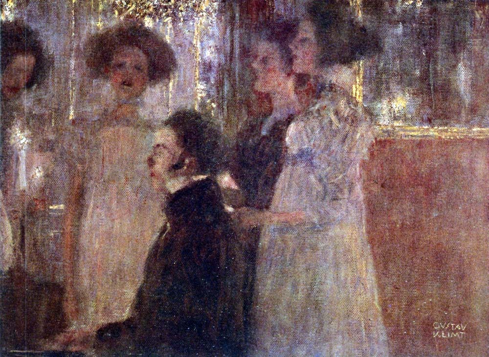 Schubert at the piano I - Gustav Klimt - circa 1896, 16x12" (A3) Poster Print