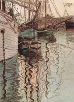 Sailing ships in the undulating water, landscape by Egon Schiele, 12x8" (A4) Poster