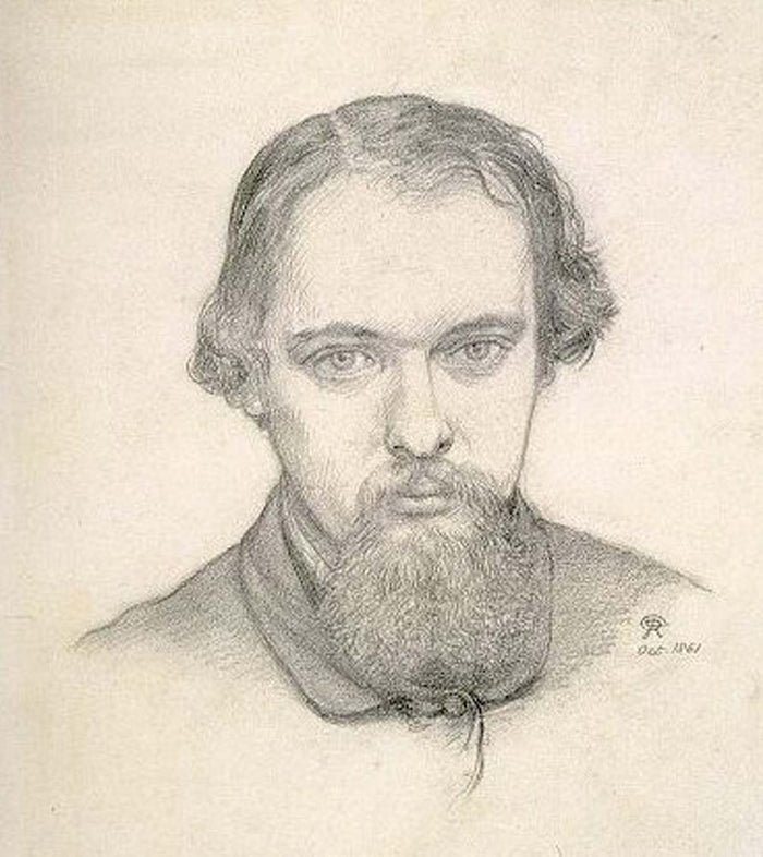 Self-Portrait, 1861 by Dante Gabriel Rossetti, English Pre-Raphaelite Painter,12x8