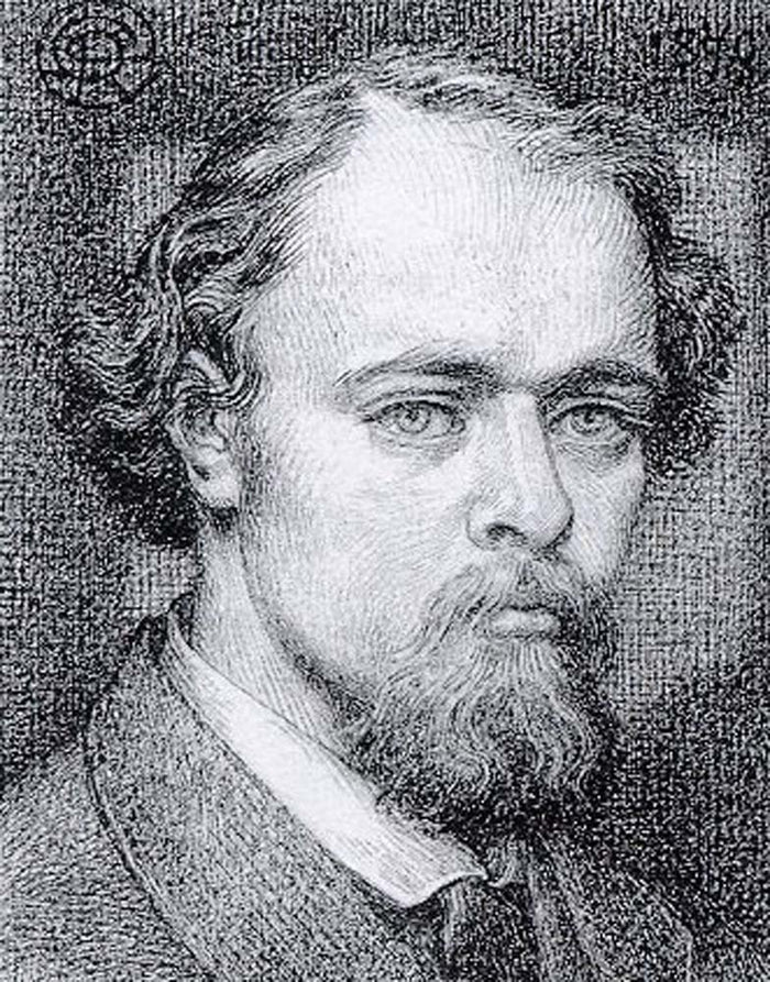 Self-Portrait, 1870 by Dante Gabriel Rossetti, English Pre-Raphaelite Painter,12x8