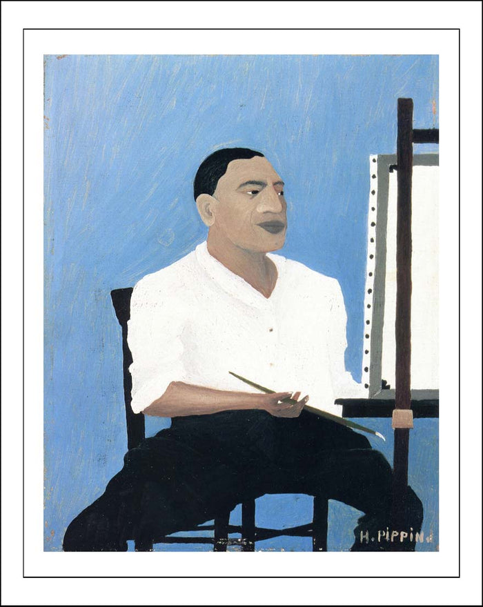 Self Portrait (1941) by Horace Pippin, Classic African American artwork, 16x12