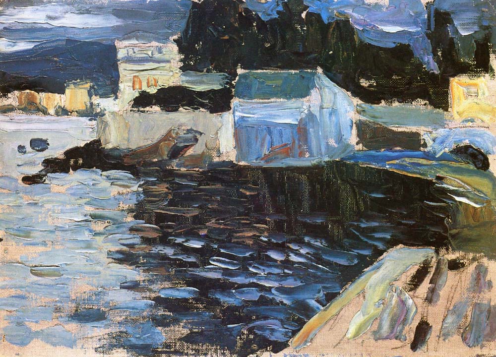 Sestri - Evening - Wassily Kandinsky -1905 by Wassily Kandinsky, 12x8"(A4) Poster Print