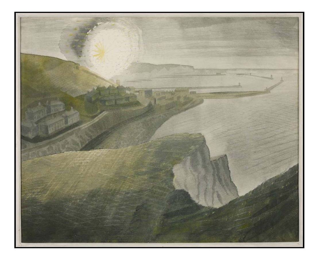 Shelling by Night English Channel 1941 - Captain Eric Ravilious - A4 Poster