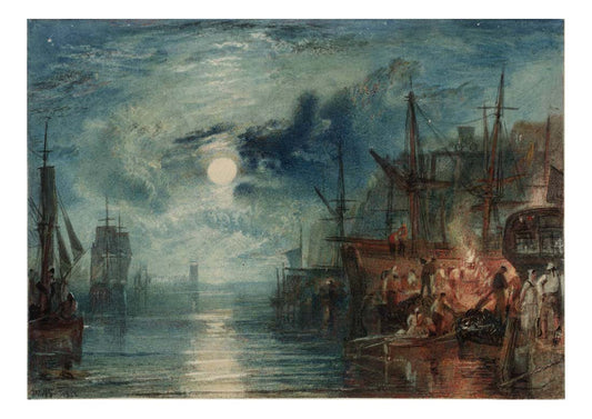 Shields, on the River Tyne, 1823 by John Mallord William Turner RA, 12x8"(A4) Poster