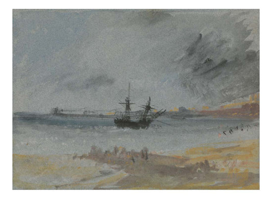 Ship Aground Brighton, 1830 by John Mallord William Turner RA