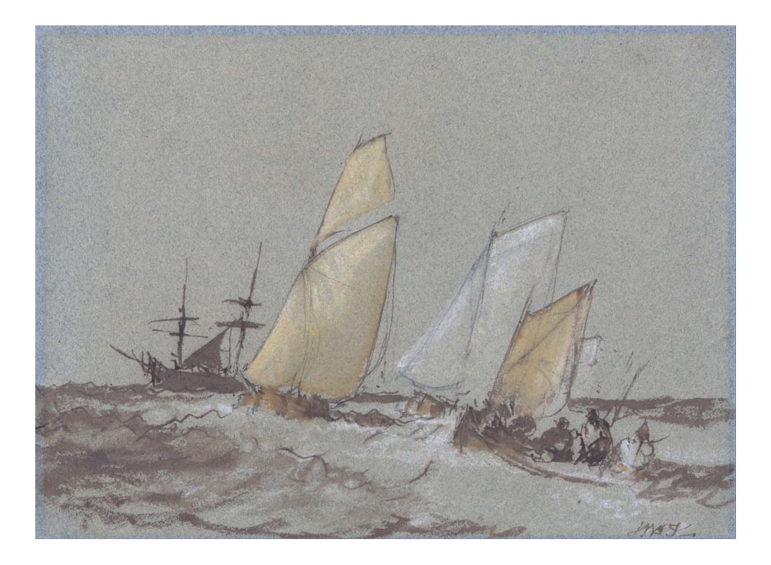 Shipping, 1828-30 by John Mallord William Turner RA, 12x8"(A4) Poster