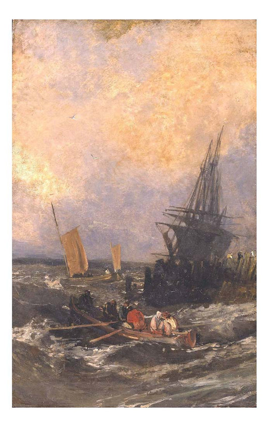 Shipping by a Breakwater, 1798 by John Mallord William Turner RA, 12x8"(A4) Poster