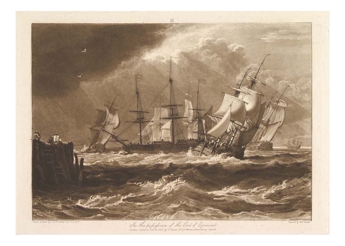 Ships in a Breeze, 1808 by John Mallord William Turner RA, 12x8"(A4) Poster