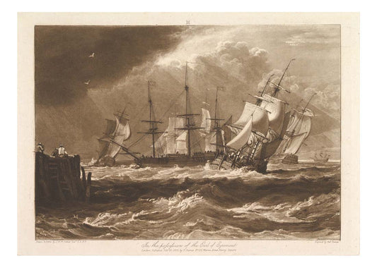 Ships in a Breeze, 1808 by John Mallord William Turner RA, 12x8"(A4) Poster