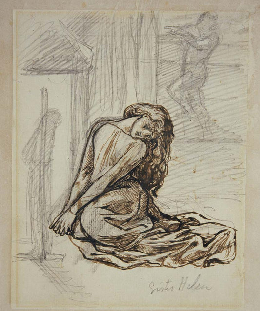 Sister Helen, c. 1870 by Dante Gabriel Rossetti, English Pre-Raphaelite Painter,12x8"(A4) Poster Print