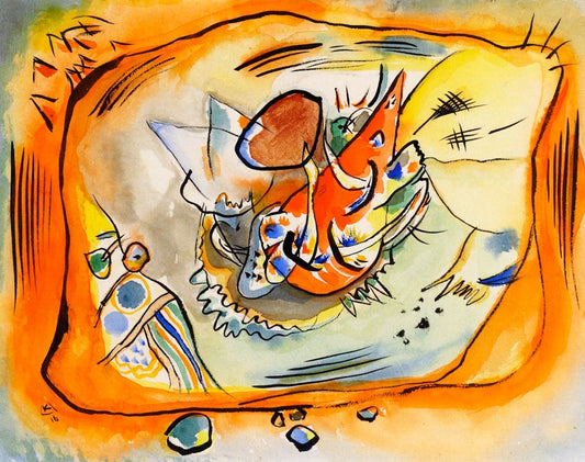 Sketch for a Painting with Orange Border - Wassily Kandinsky -1916 by Wassily Kandinsky, 16x12"(A3) Poster Print