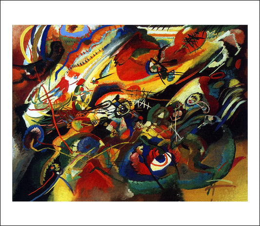 Sketch for compo 7 - Wassily Kandinsky -1913-A3 by Wassily Kandinsky, 16x12"(A3) Poster Print