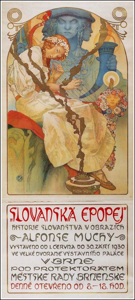Slave Epic poster - Alfons Mucha vintage artwork by Alphonse Mucha, 16x12" (A3 size) poster print