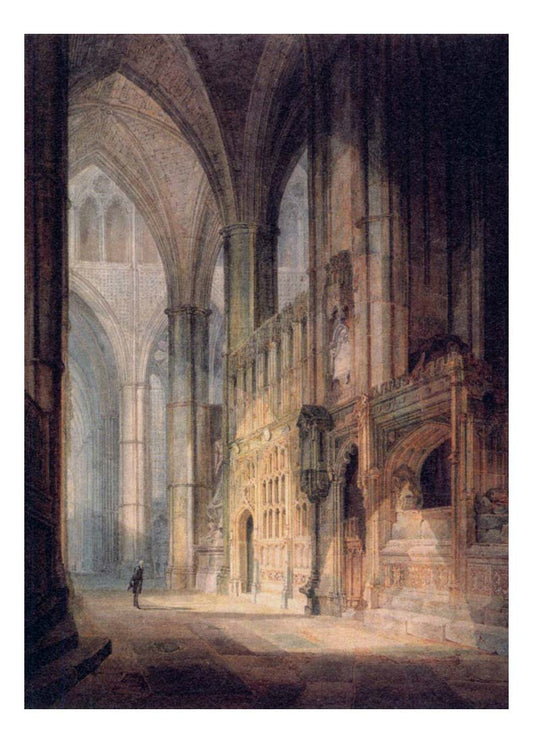St. Erasmus in Bishop Islips Chapel, Westminster Abbey, 1796 by John Mallord William Turner RA, 12x8"(A4) Poster