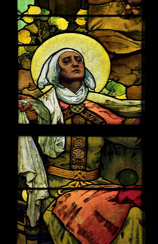 St. Vitus Cathedral, Mucha's window detail 2 vintage artwork by Alphonse Mucha, 16x12" (A3 size) poster print