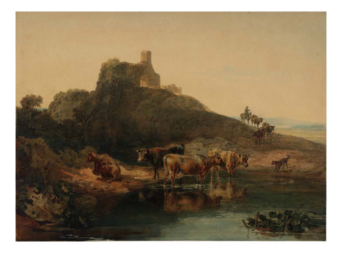 St Agatha's Abbey, with Cattle, 1800-02 by John Mallord William Turner RA, 12x8"(A4) Poster