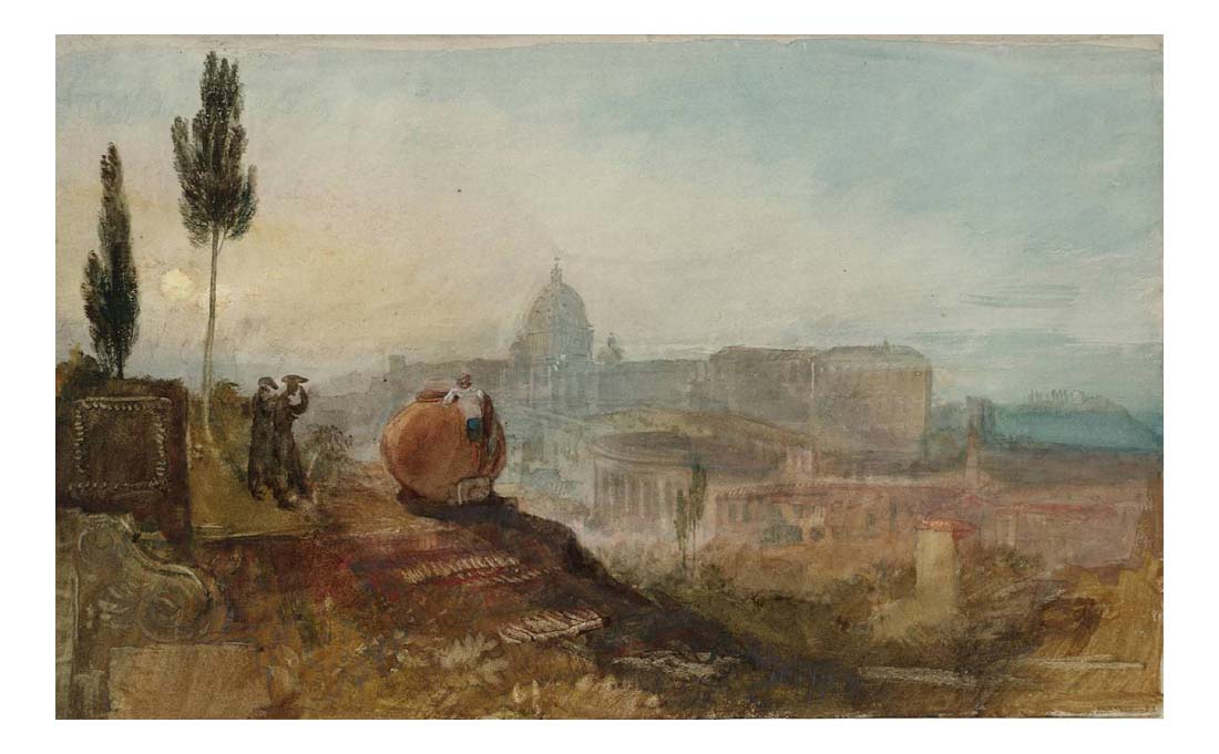 St Peter's and the Vatican from the Gardens of the Villa Barberini, Rome, 1819 by John Mallord William Turner RA