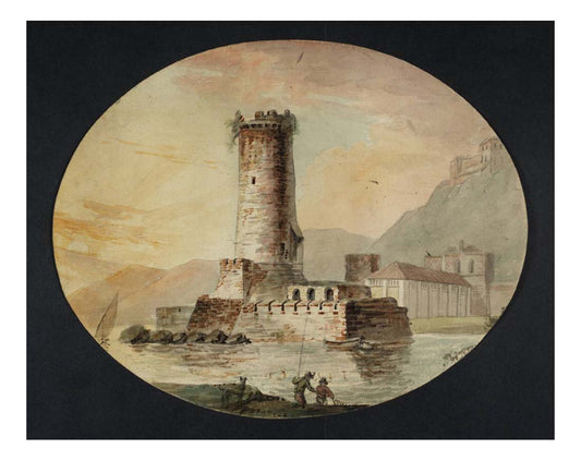 St Vincent's Tower, Naples, 1791 by John Mallord William Turner RA, 12x8"(A4) Poster