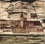 Stone on the Danube II, landscape by Egon Schiele, 12x8" (A4) Poster