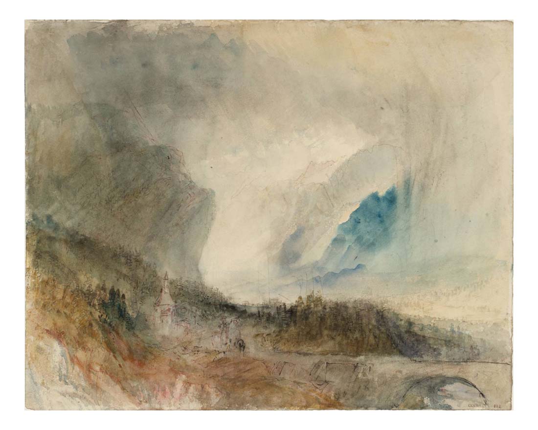 Storm in the St Gotthard Pass. The First Bridge above Altdorf (Sample Study), 1844-45 by John Mallord William Turner RA