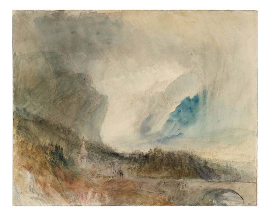 Storm in the St Gotthard Pass. The First Bridge above Altdorf (Sample Study), 1844-45 by John Mallord William Turner RA, 12x8"(A4) Poster