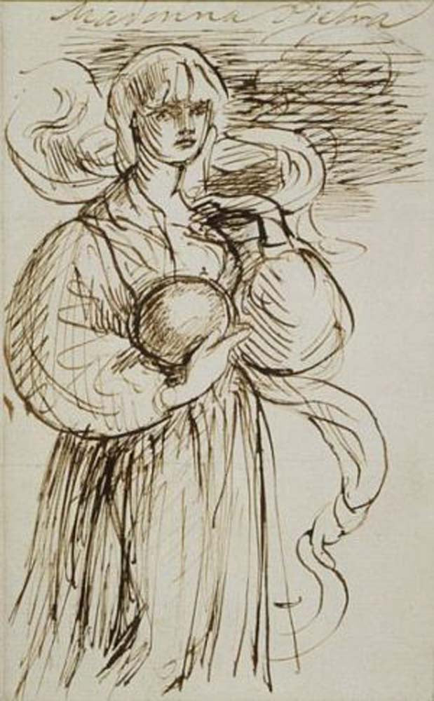 for Madonna Pietra, 1874 by Dante Gabriel Rossetti, English Pre-Raphaelite Painter,16x12"(A3) Poster Print