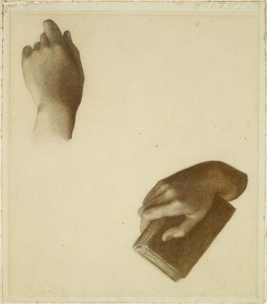 female Hands, 1872 by Dante Gabriel Rossetti, English Pre-Raphaelite Painter,12x8"(A4) Poster Print