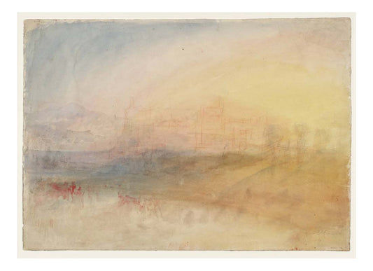 Sunrise over a Ruined Castle, probably Ashby-de-la-Zouche, Leicestershire, 1830 by John Mallord William Turner RA, 12x8"(A4) Poster