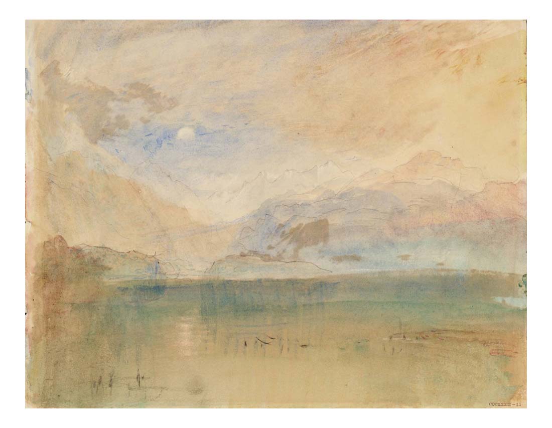 Sunset, Lake of Lucerne, 1841 by John Mallord William Turner RA, 12x8"(A4) Poster