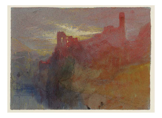 Sunset over a Ruined Castle on a Cliff, 1835-39 by John Mallord William Turner RA