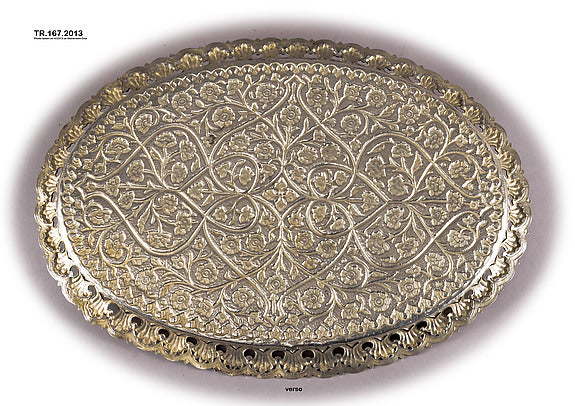 :Silver Gilt Tray late 18th century-16x12"(A3) Poster