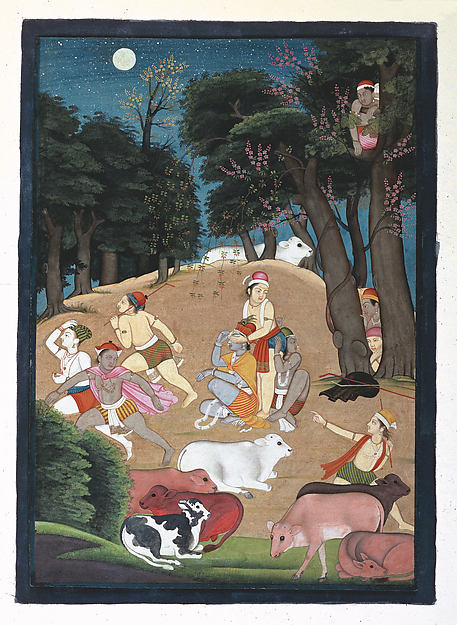 Krishna Playing Blindman's Bluff c1750–55-Manaku,16x12"(A3)Poster