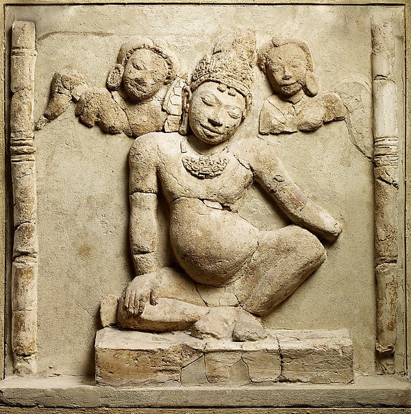 Relief Depicting Kubera Seated in Royal Ease late 7th–8th cent,16x12