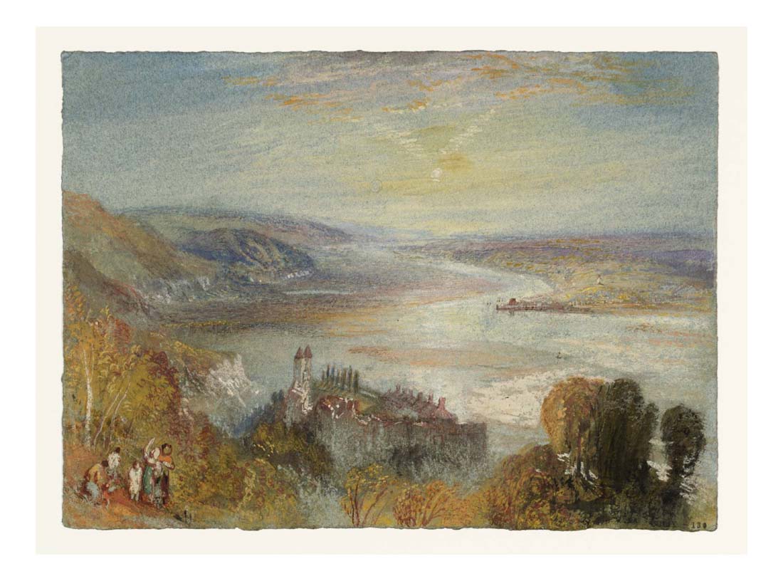 Tancarville, with the Town of Quillebeuf in the Distance ('Back View'), 1832 by John Mallord William Turner RA, 12x8"(A4) Poster