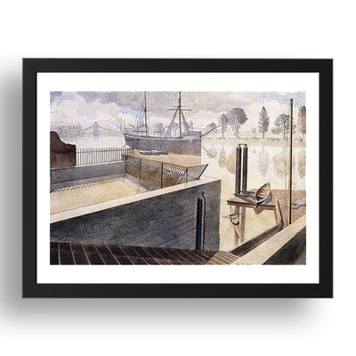 The Stork, Hammersmith 1932 by Eric Ravilious, 17x13" Frame