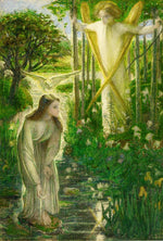 The Annunciation, 1855 by Dante Gabriel Rossetti, pre-Raphaelite artist, 16x12" (A3) Poster