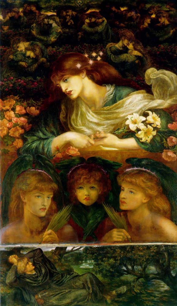 The Blessed Damozel, 1875-1878 by Dante Gabriel Rossetti, pre-Raphaelite artist, 16x12