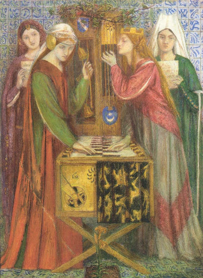 The Blue Closet, 1857 by Dante Gabriel Rossetti, pre-Raphaelite artist, 16x12" (A3) Poster