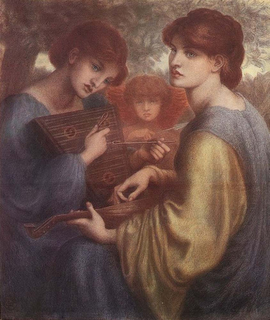 The Bower Meadow - study, ca1871-72 by Dante Gabriel Rossetti, pre-Raphaelite artist, 12x8" (A4) Poster