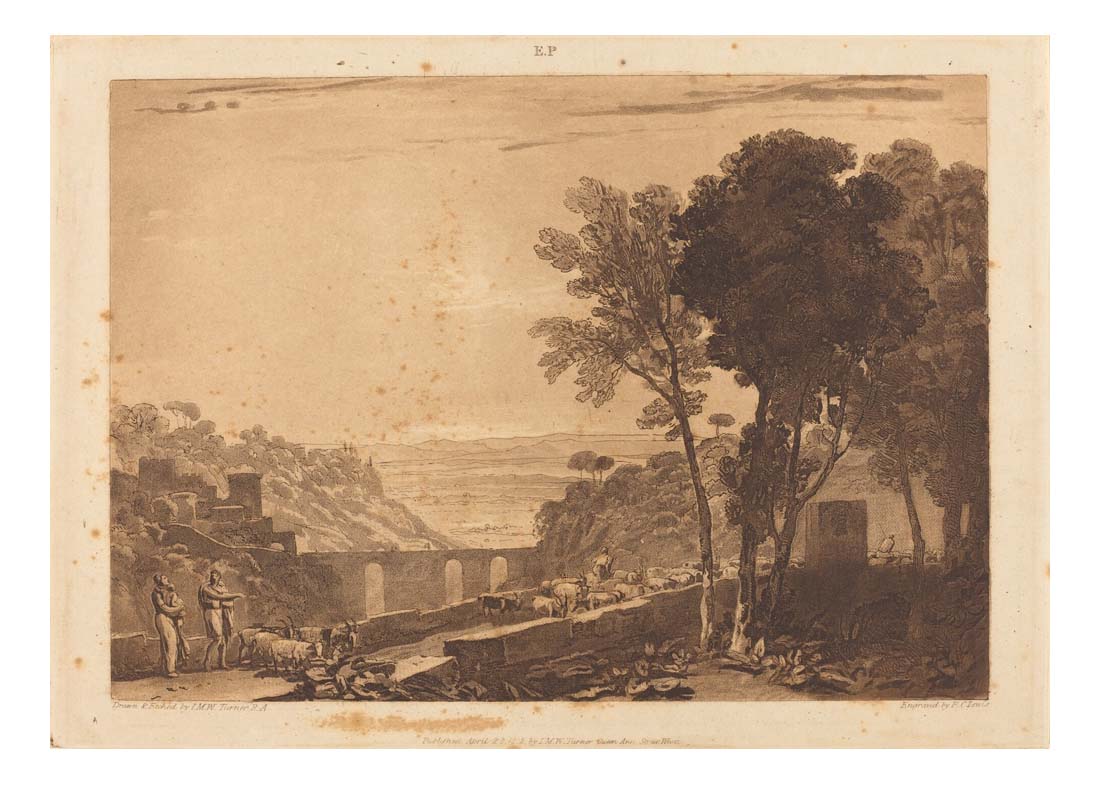 The Bridge and Goats, 1812 by John Mallord William Turner RA, 12x8"(A4) Poster