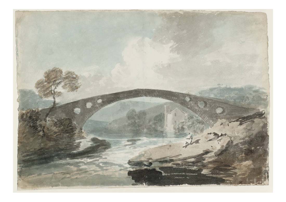 The Bridge at Pontypridd, 1798 by John Mallord William Turner RA, 12x8"(A4) Poster
