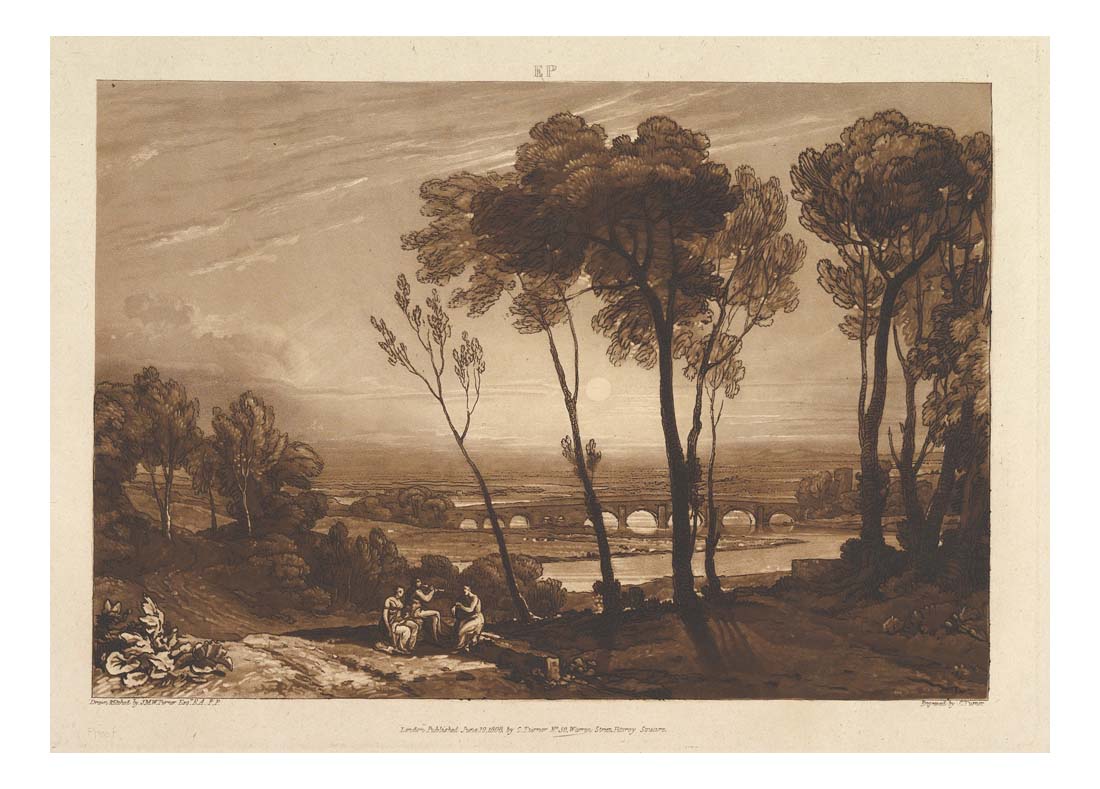 The Bridge in Middle Distance, 1808 by John Mallord William Turner RA, 12x8"(A4) Poster