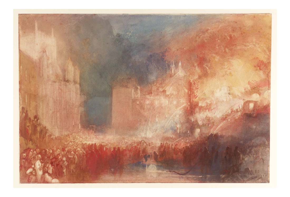 The Burning of the Houses of Parliament, 1834-35 by John Mallord William Turner RA