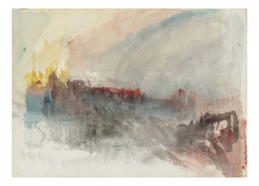 The Burning of the Houses of Parliament, 1834 03 by John Mallord William Turner RA