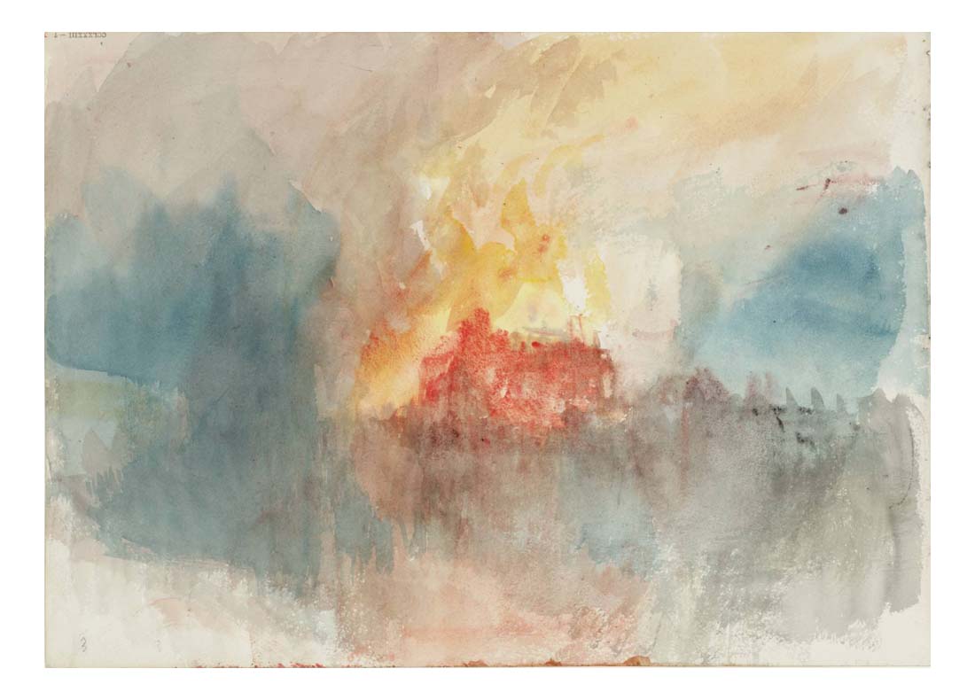 The Burning of the Houses of Parliament, 1834 04 by John Mallord William Turner RA, 12x8"(A4) Poster