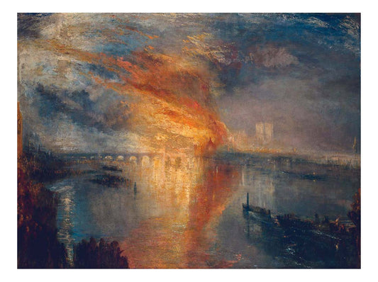 The Burning of the Houses of Parliament, 1835 by John Mallord William Turner RA, 12x8"(A4) Poster