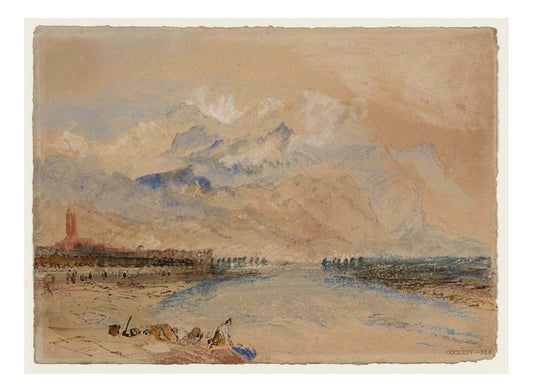 The Carrara Mountains, from Sarzana, 1828 by John Mallord William Turner RA, 12x8"(A4) Poster