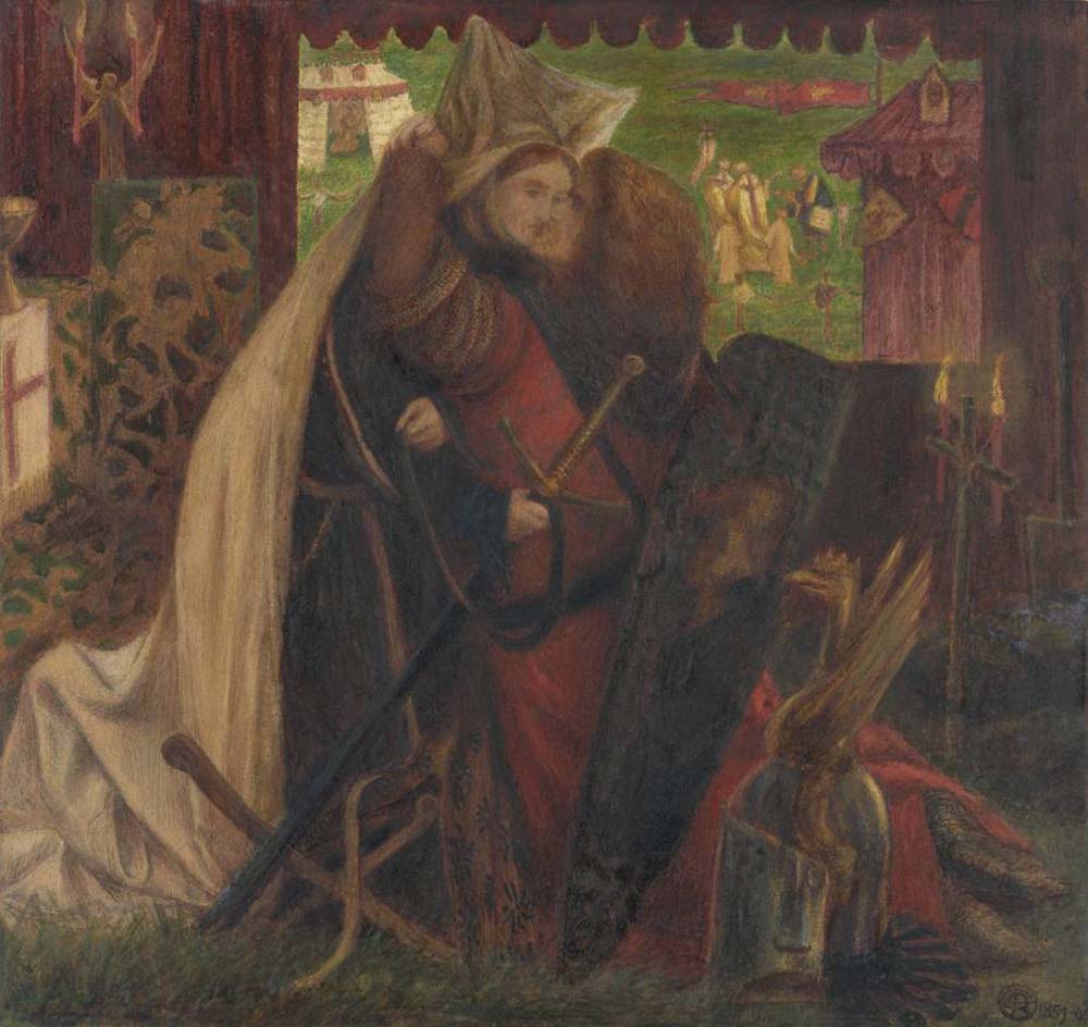 The Chapel before the Lists, 1857-64 by Dante Gabriel Rossetti, pre-Raphaelite artist, 12x8" (A4) Poster