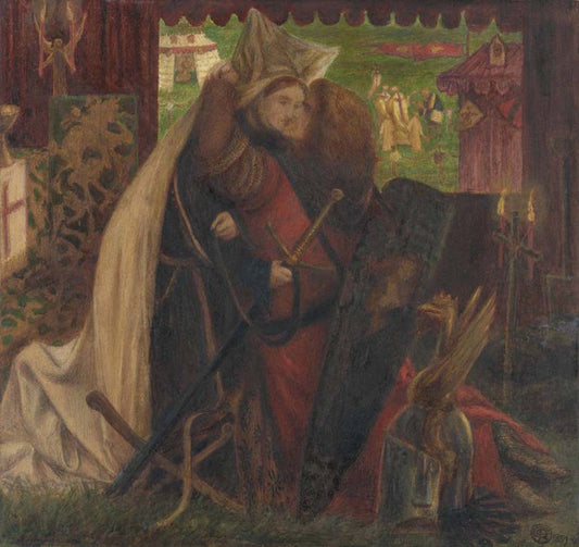 The Chapel before the Lists, 1857-64 by Dante Gabriel Rossetti, pre-Raphaelite artist, 12x8" (A4) Poster