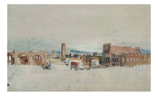 The Colosseum and the Basilica of Constantine from the Palatine Hill, Rome, 1819 by John Mallord William Turner RA, 12x8"(A4) Poster